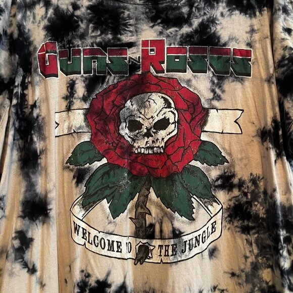 Torrid Size 4 Guns and Roses Black Tie-Dye Crew Tee - Picture 6 of 8